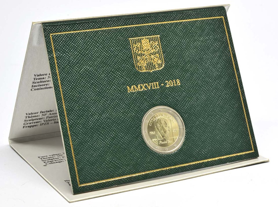 Vatikan 2018 – 50. Todestag von Pater Pio · 2-Euro-Gedenkmünze