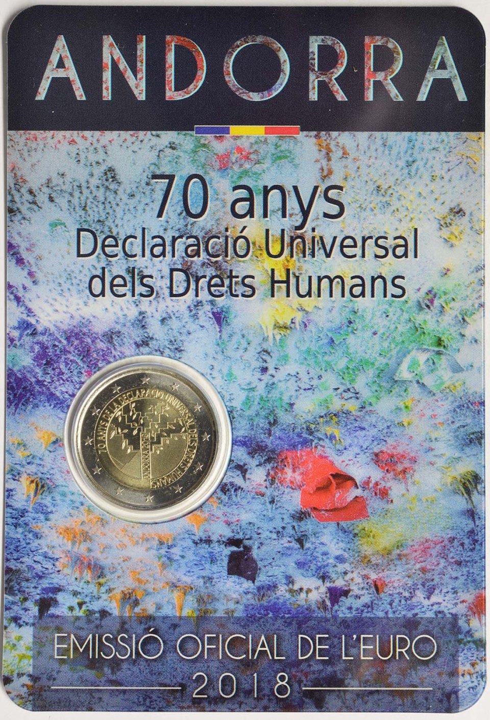 Andorra 2018 – 70. Jahrestag der Allgemeinen Erklärung der Menschenrechte · 2-Euro-Gedenkmünze