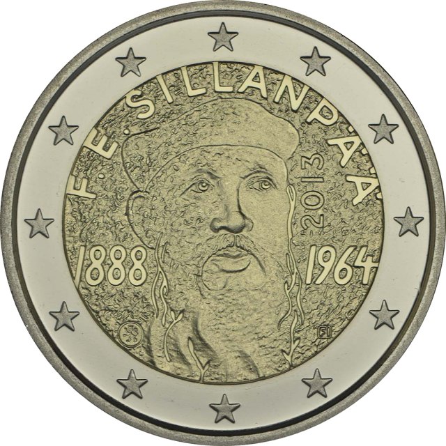 2 Euro · Finlande 2013 – 125e anniversaire du lauréat du prix Nobel Frans Eemil Sillanpää