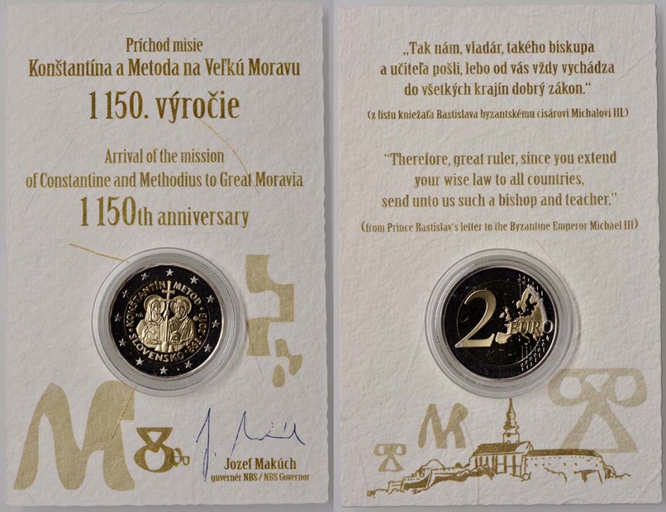 2 Euro PP-Münzkarte im Umschlag
