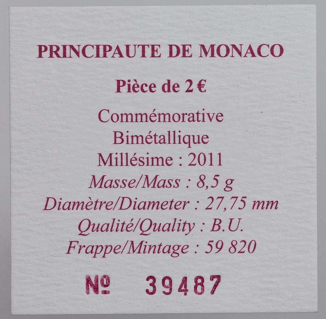 Monaco 2011 – Vürstipaaride pulmad · 2-eurone meenemünt