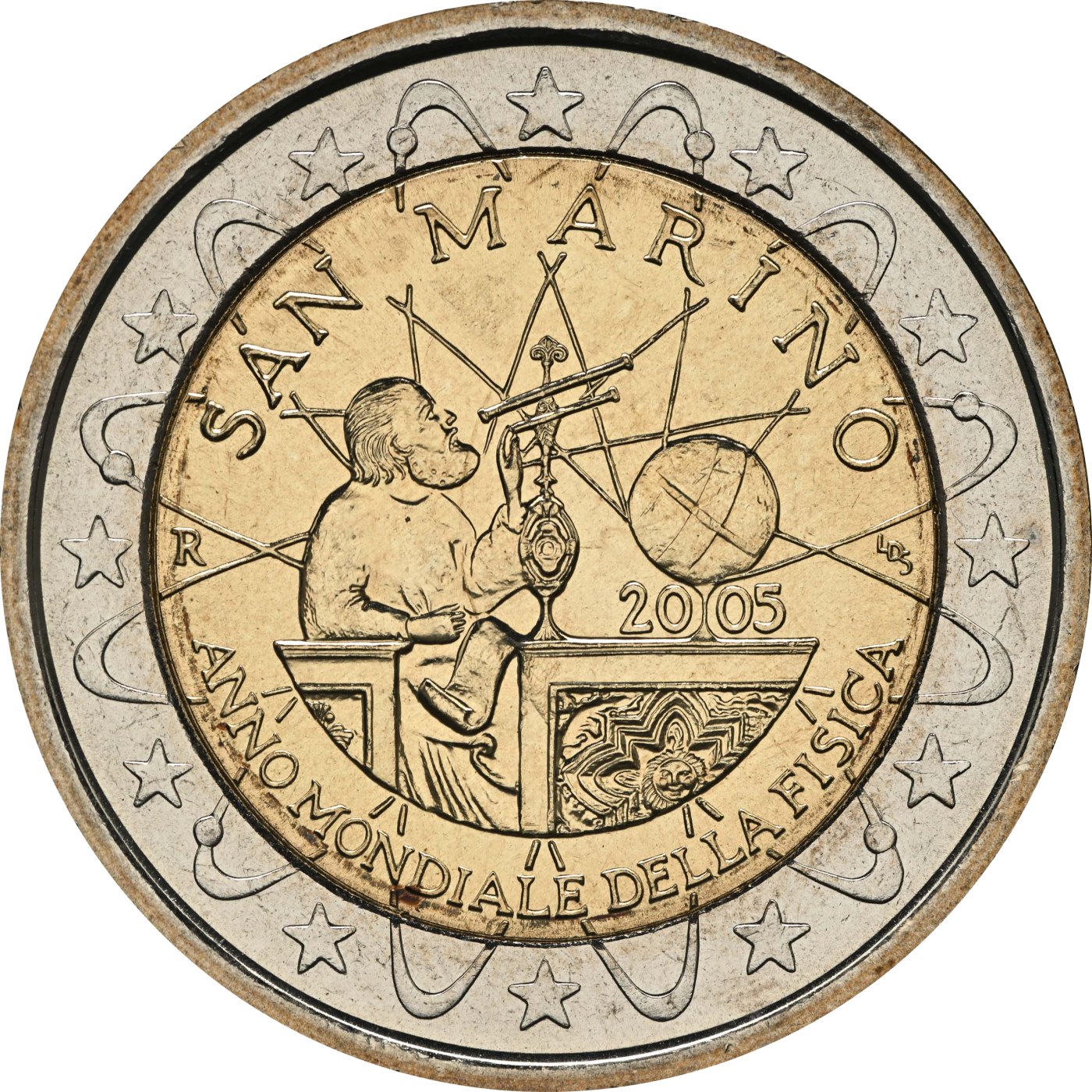 San Marino 2005 Galileo Galilei, Jahr der Physik – Rückseite