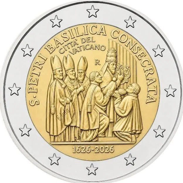 Vatikan 2026 – 400. Jubiläum des Petersdoms · 2-Euro-Gedenkmünze Rückseite