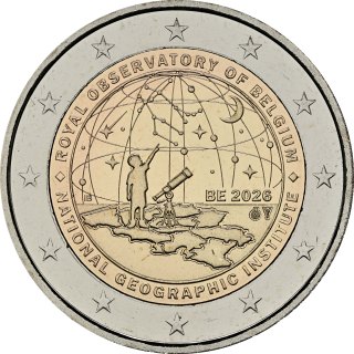 Belgien 2026 – 50 Jahre Nationales Geographisches Institut, 200 Jahre Königlich Belgische Sternwarte