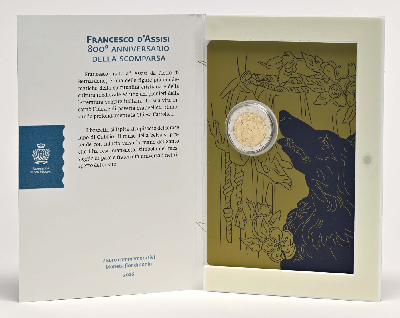 San Marino 2026 – 800. Todestag von Francesco d'Assisi · 2-Euro-Gedenkmünze