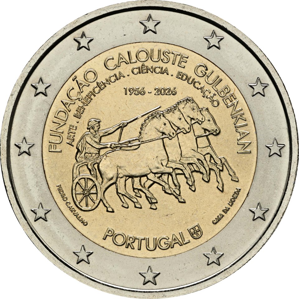 2-Euro-Münze Portugal 2026: 70 Jahre Stiftung Calouste Gulbenkian